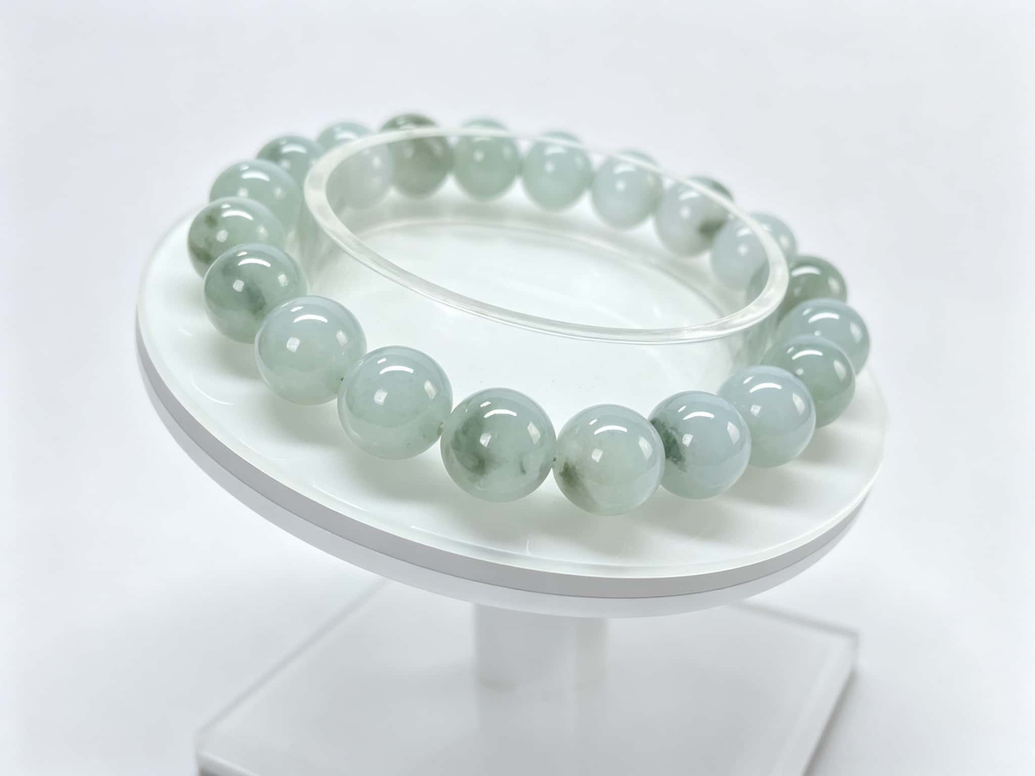 Certified Natural Jadeite Beads Bracelet (9.5mm) 115104