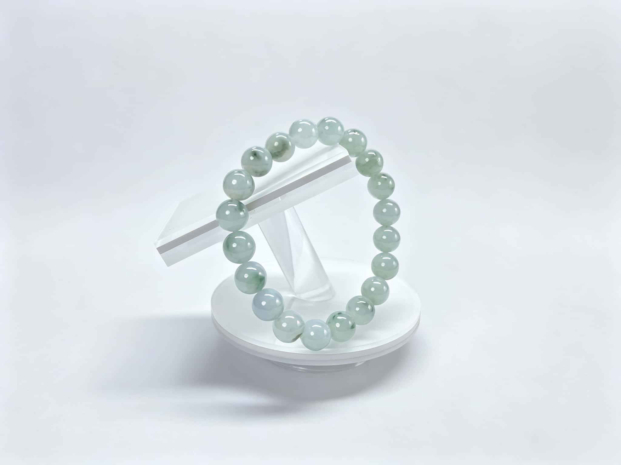 Certified Natural Jadeite Beads Bracelet (9.5mm) 115104