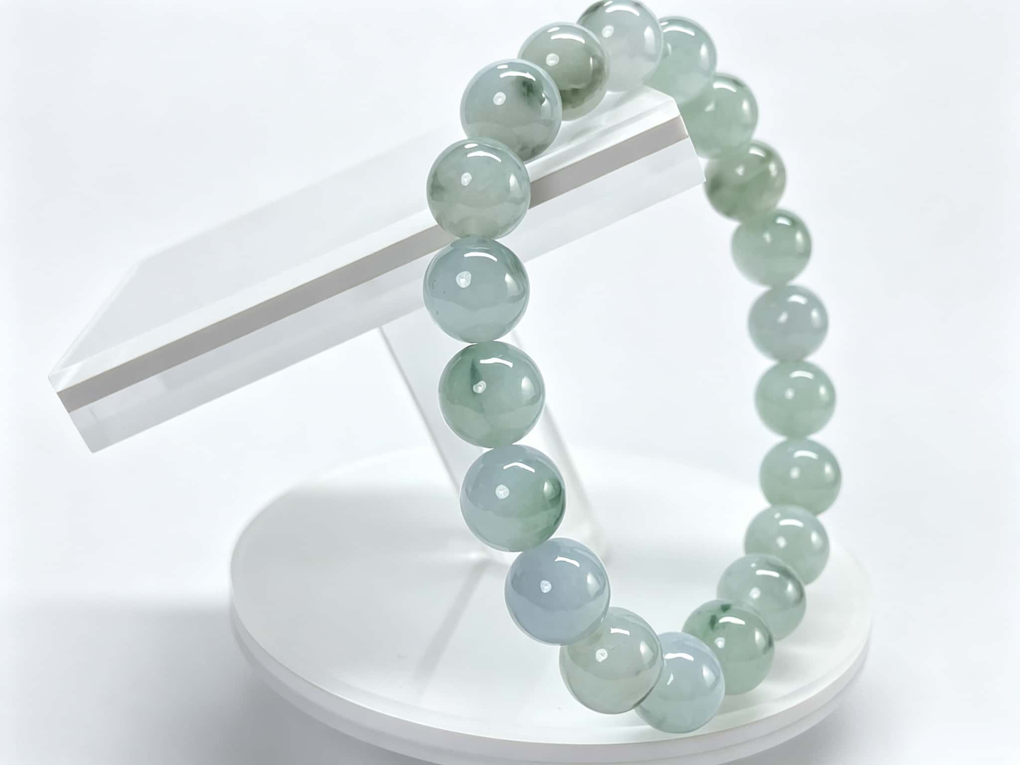 Certified Natural Jadeite Beads Bracelet (9.5mm) 115104