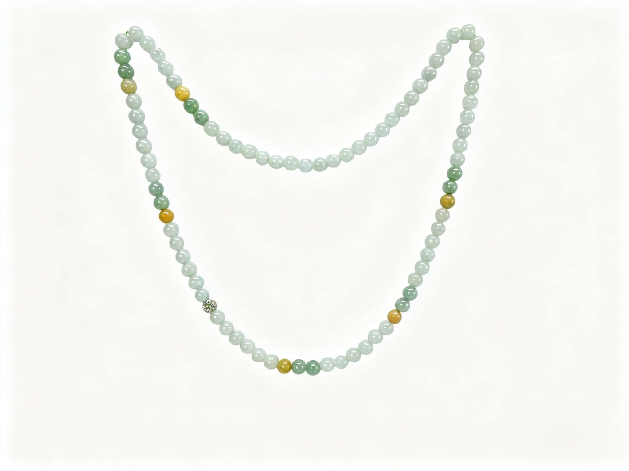 Certified Natural Jadeite Beads Necklace 109402