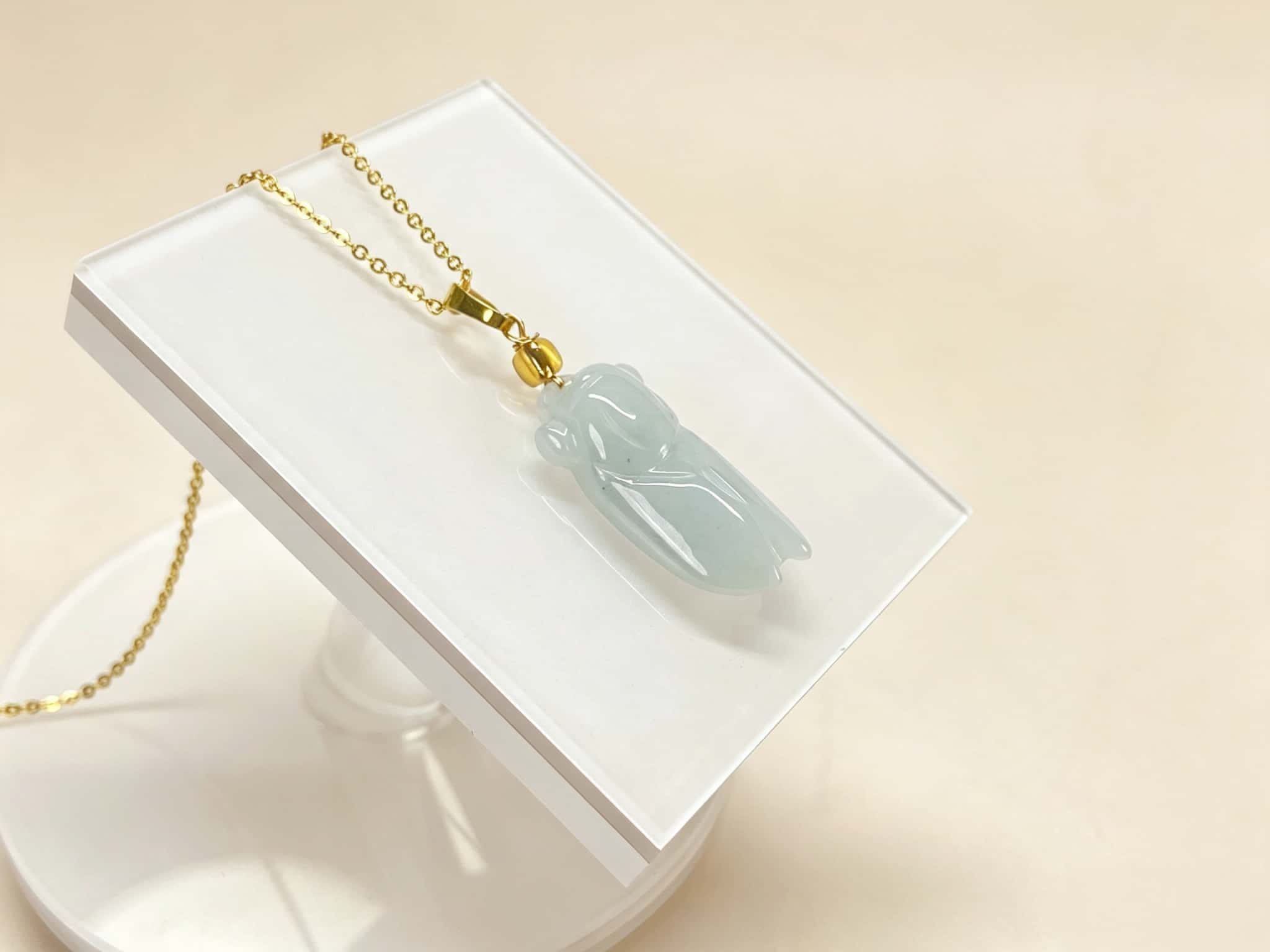 Certified Natural Jadeite Pendant Cicada 122925