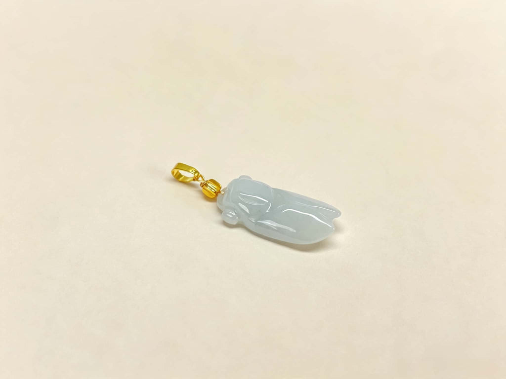 Certified Natural Jadeite Pendant Cicada 122925