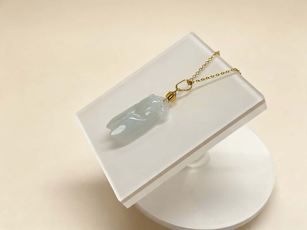Certified Natural Jadeite Pendant Cicada 122925