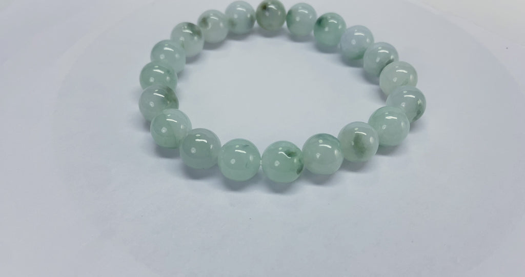Certified Natural Jadeite Beads Bracelet (9.5mm) 115104