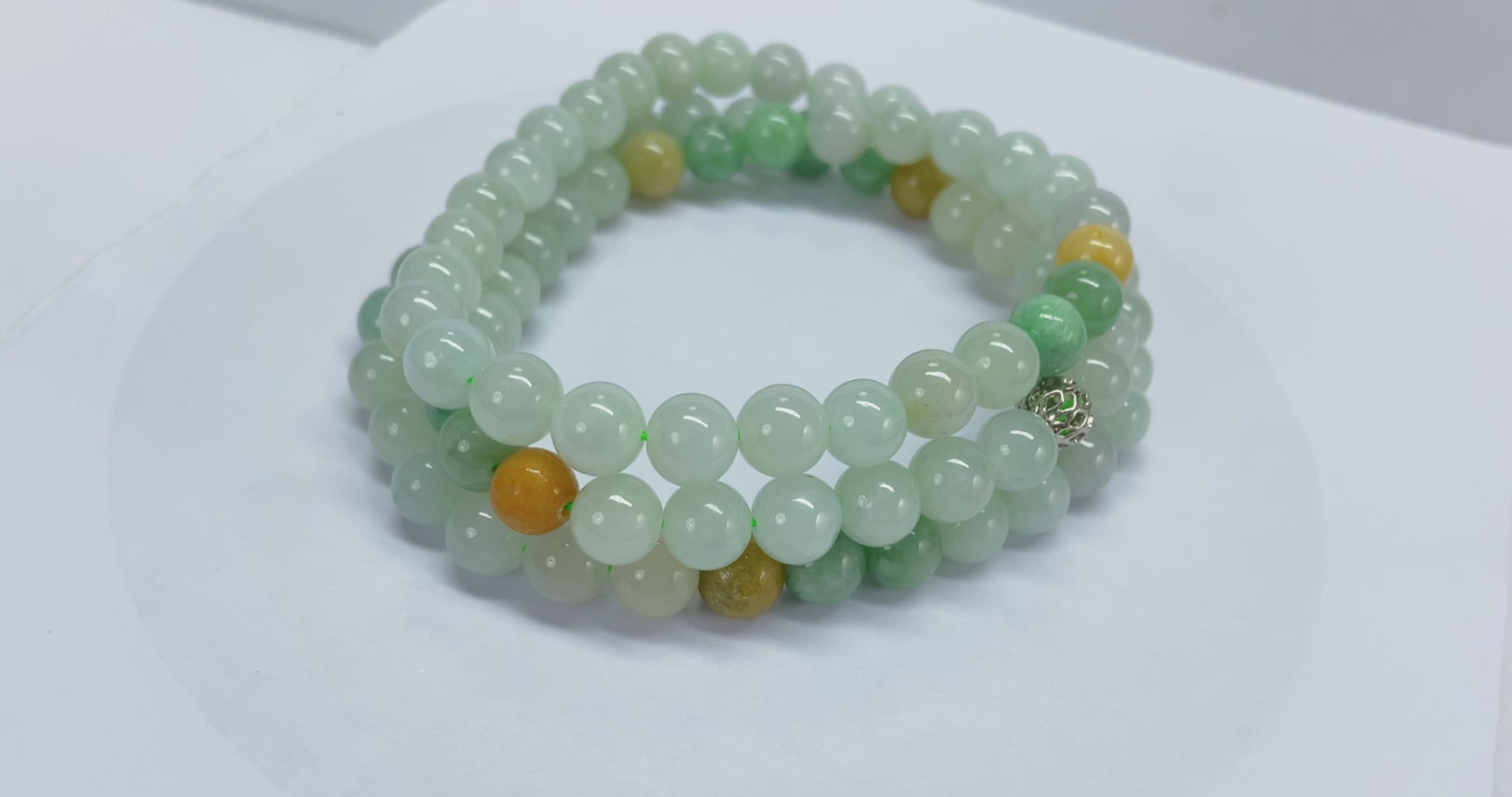 Certified Natural Jadeite Beads Necklace 109402