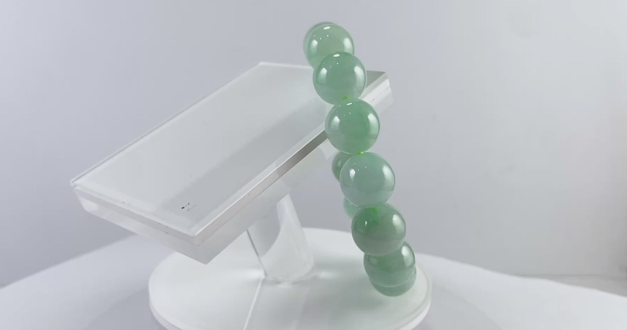 Certified Natural Jadeite Beads Bracelet (10mm) 114384